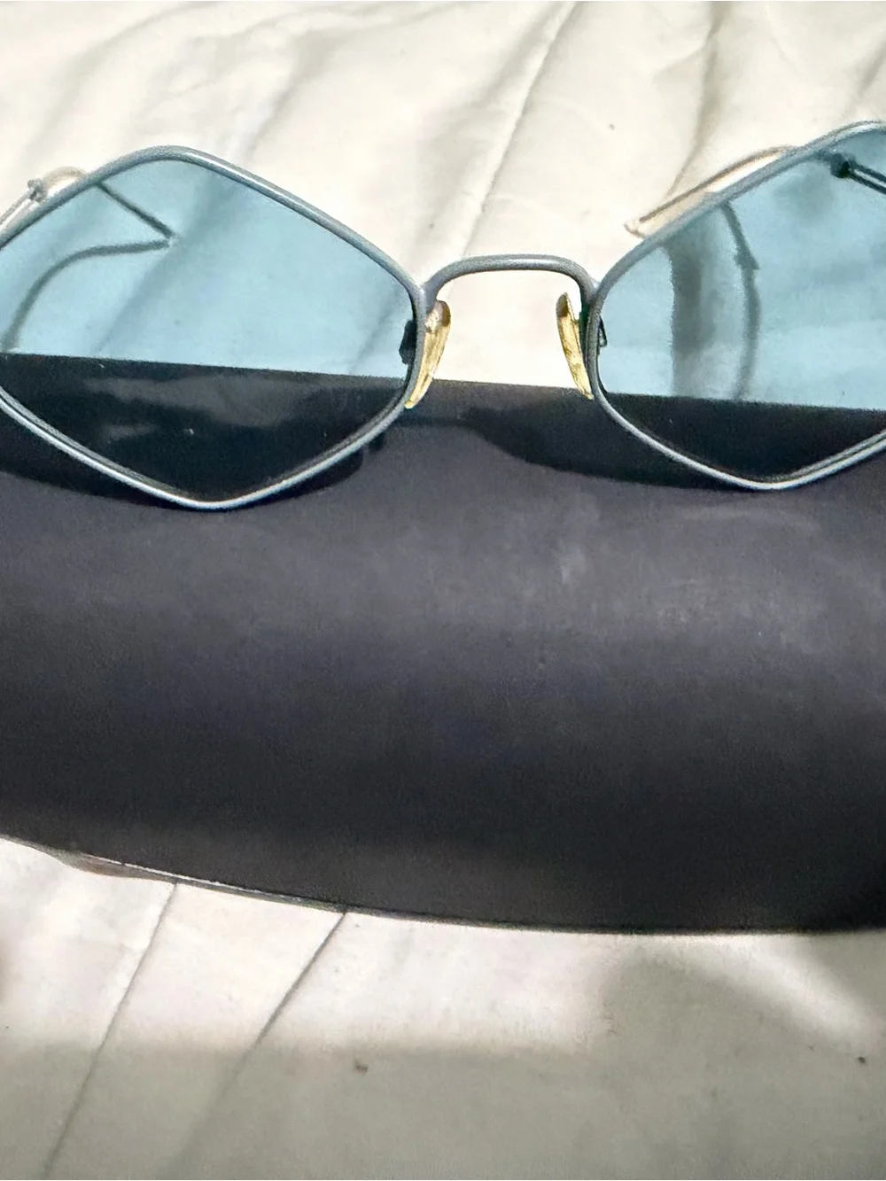 Emporio Armani Light Blue Lens Geometric Sunglasses